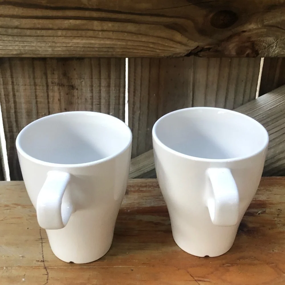 Set of 2 IKEA Dinera Coffee Mugs Tea Cups White Size 12oz